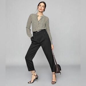 REISS Lea Desert-Trail-Print Shirt Size 8